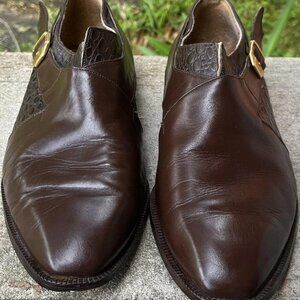 Men’s Vintage Wild Pair ￼ Crocodile Leather style Shoes